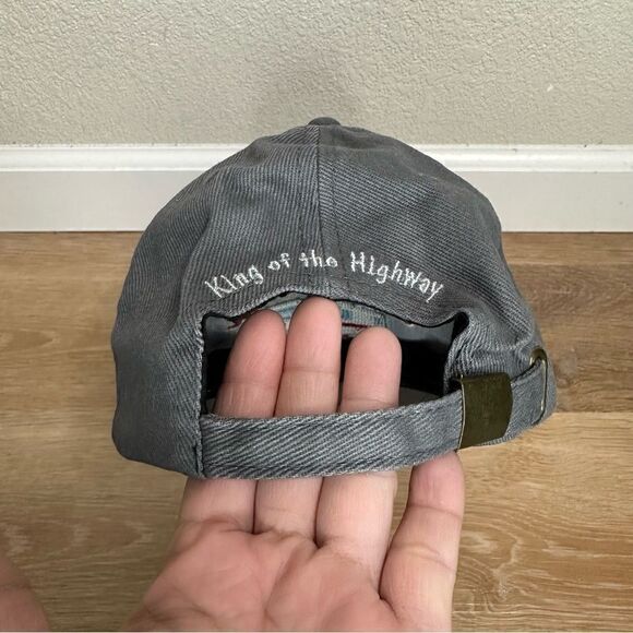 Vintage Dude Embroidered Gray Adjustable Strapback Hat - Picture 9 of 11